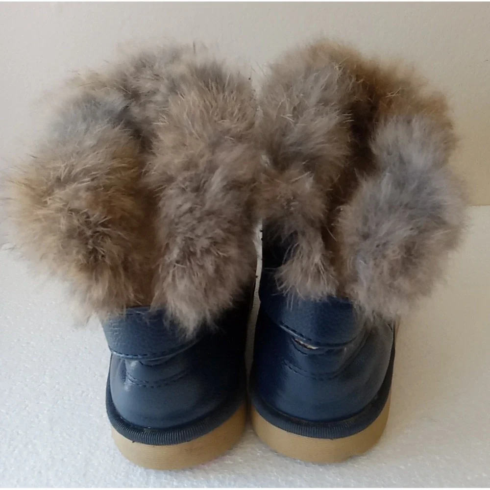 Kids Warm Comfy Girls Toddler Faux Fur Snow Boots Winter Boots size 29 US 11.5